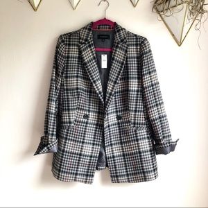 NWT Talbots Plaid Boyfriend Blazer